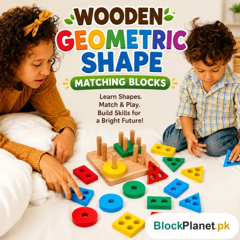 Wooden Geometric Shape Matching Blocks For Kids (2025-56)