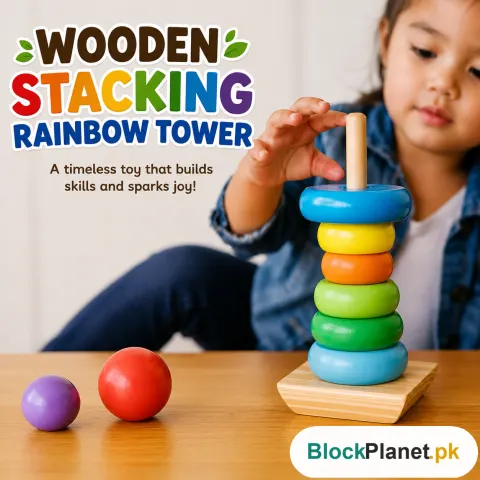 Wooden Stacking Rainbow Tower For Kids (2025-58)